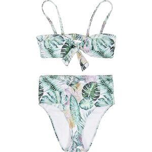 TB4110 Urban Classics Damski zestaw bikini, dwucz??ciowy damski kostium k?pielowy z topem typu bandeau, damski wzór z wysokim stanem, rozmiary XS-XL, Bia?y li??, XS TB4110 Urban Classics Damski zestaw bikini, dwucz??ciowy damski kostium k?pielowy z topem typu bandeau, damski wzór z wysokim stanem, rozmiary XS-XL, Bia?y li??, XS