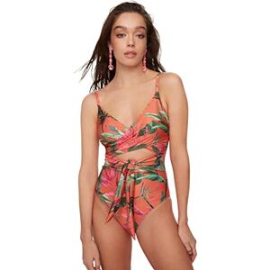 TBESS20MA0031 Trendyol Women's szczegółowy kostium kąpielowy wiązany kwiatowy wzór One Piece Swimsuit, wielokolorowy, 34 TBESS20MA0031 Trendyol Women's szczegółowy kostium kąpielowy wiązany kwiatowy wzór One Piece Swimsuit, wielokolorowy, 34