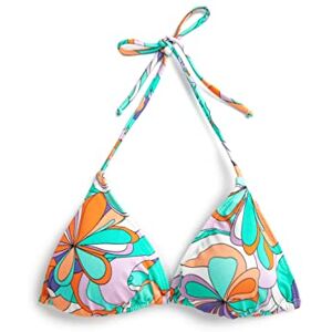 3SAK10042BM Koton Damskie trójkątne bikini, top, kwieciste ramiączka, na szyję, Wielokolorowy (mieszanka), 36 3SAK10042BM Koton Damskie trójkątne bikini, top, kwieciste ramiączka, na szyję, Wielokolorowy (mieszanka), 36
