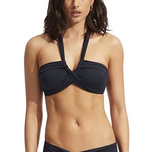 33816-942 Seafolly Women's Standard Bandeau Halter Bikini Top Swimsuit, Eco Collective True Navy, 10 33816-942 Seafolly Women's Standard Bandeau Halter Bikini Top Swimsuit, Eco Collective True Navy, 10