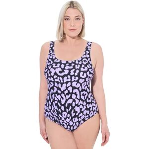 827226 Ulla Popken Damski duży rozmiar, duże rozmiary, plus size, kostium kąpielowy, wzór Leo, bez miękkich miseczek, okrągły dekolt, jasnofioletowy, 62-64 827226 Ulla Popken Damski duży rozmiar, duże rozmiary, plus size, kostium kąpielowy, wzór Leo, bez miękkich miseczek, okrągły dekolt, jasnofioletowy, 62-64