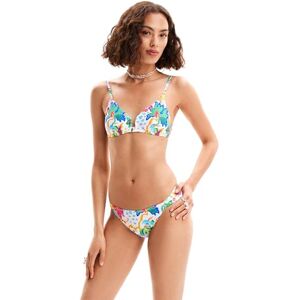 24SWMK11 Desigual Swim_Jungle_Bottom Damskie pończochy bikini, Biały., L 24SWMK11 Desigual Swim_Jungle_Bottom Damskie pończochy bikini, Biały., L