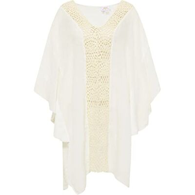 15523922-EY01 EYOTA Kaftan damski szydełkowy, biały (wollweiss), M-L 15523922-EY01 EYOTA Kaftan damski szydełkowy, biały (wollweiss), M-L