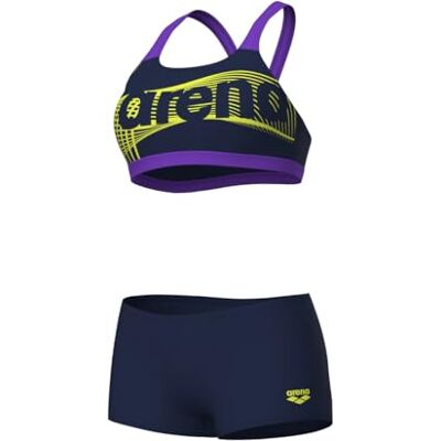008067 ARENA Damski dwuczęściowy strój kąpielowy Wake Bikini Energy Back, granatowo-fioletowy, 46, Granatowo-fioletowy, 46 008067 ARENA Damski dwuczęściowy strój kąpielowy Wake Bikini Energy Back, granatowo-fioletowy, 46, Granatowo-fioletowy, 46
