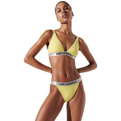240W2219 KARL LAGERFELD Damskie logo W/Elastic Bikini Bottoms, żółty, L 240W2219 KARL LAGERFELD Damskie logo W/Elastic Bikini Bottoms, żółty, L