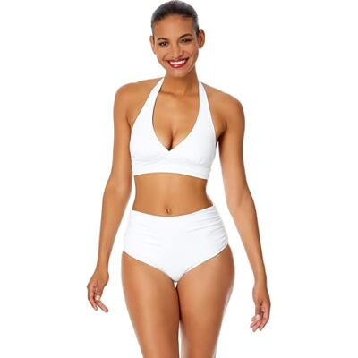 MYMT10001 Anne Cole Women's Standard Halter Bikini Swim Top, White, Medium MYMT10001 Anne Cole Women's Standard Halter Bikini Swim Top, White, Medium