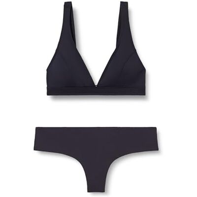 ZA2002/ZA3002 Komplet bikini szorty, jednokolorowy, czarny, 36 ZA2002/ZA3002 Komplet bikini szorty, jednokolorowy, czarny, 36