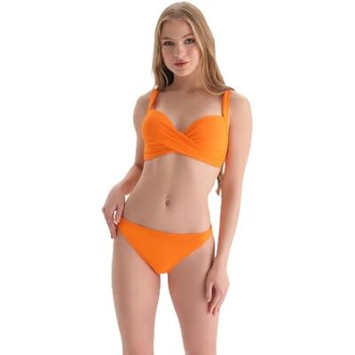 24SW82078ST Dagi Orange Knitted Underwire Full-Cup Half-Padded Fixed Strap Bikini Top, pomarańczowy, 40, pomarańczowy, 40 24SW82078ST Dagi Orange Knitted Underwire Full-Cup Half-Padded Fixed Strap Bikini Top, pomarańczowy, 40, pomarańczowy, 40