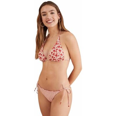 6486015 women'secret Top Bikini Halter Odwracalne Kwiaty O Paski Biustonosz Damski, Czerwony nadruk, 95B 6486015 women'secret Top Bikini Halter Odwracalne Kwiaty O Paski Biustonosz Damski, Czerwony nadruk, 95B