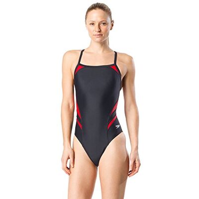 7719916-972-20 Speedo Damski strój kąpielowy jednoczęściowy Powerflex Flyback jednolity strój kąpielowy dla dorosłych drużyny jednoczęściowy czarny/czerwony 24 7719916-972-20 Speedo Damski strój kąpielowy jednoczęściowy Powerflex Flyback jednolity strój kąpielowy dla dorosłych drużyny jednoczęściowy czarny/czerwony 24