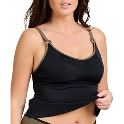 72LAH70 Sans Complexe Damskie tankini bez fiszbin, czarny, 38 PL 72LAH70 Sans Complexe Damskie tankini bez fiszbin, czarny, 38 PL