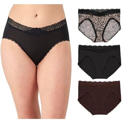 DM3ABK Maidenform Women's Microfiber Bikini Underwear, Mid-Rise Bikini Panties, 3-Pack DM3ABK Maidenform Women's Microfiber Bikini Underwear, Mid-Rise Bikini Panties, 3-Pack