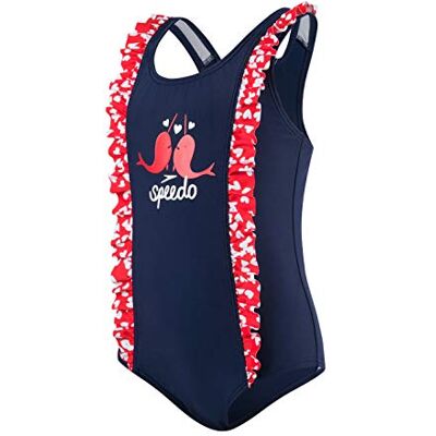 811733C889 Speedo dziewczęcy kostium kąpielowy z falbanką Splashmaster Navy/Risk Red 3 Years 811733C889 Speedo dziewczęcy kostium kąpielowy z falbanką Splashmaster Navy/Risk Red 3 Years