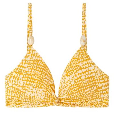 6487664 Women'Secret Top Solare Bikini Top dla kobiet, Żółty nadruk, 95B 6487664 Women'Secret Top Solare Bikini Top dla kobiet, Żółty nadruk, 95B