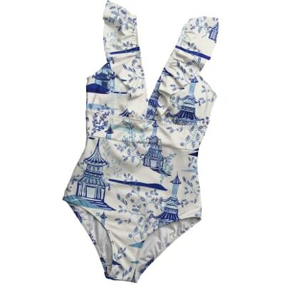 AVE-S001-090-M Averie Damski strój kąpielowy Himari One Piece, biały, M AVE-S001-090-M Averie Damski strój kąpielowy Himari One Piece, biały, M