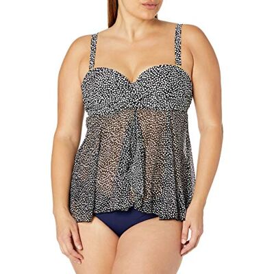 SA623-02438-42D Smart & Sexy Full Busted Ruffle Twist Bandeau Tankini Topy damskie, Fresh Water Pearl Print, 95D SA623-02438-42D Smart & Sexy Full Busted Ruffle Twist Bandeau Tankini Topy damskie, Fresh Water Pearl Print, 95D