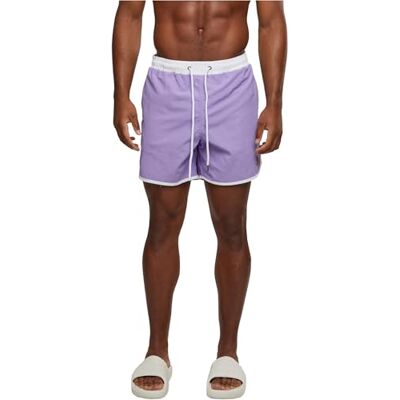 TB2050 Urban Classics Męskie szorty kąpielowe w stylu retro, lawendowy/biały, XXL TB2050 Urban Classics Męskie szorty kąpielowe w stylu retro, lawendowy/biały, XXL