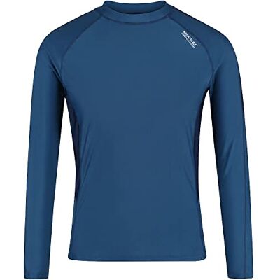 RMM019 Regatta Unisex Ls Rash Guard Shirt, Dynasty Blue/Moonlight Denim, XXL RMM019 Regatta Unisex Ls Rash Guard Shirt, Dynasty Blue/Moonlight Denim, XXL