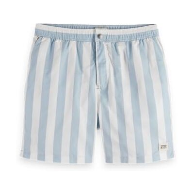 180384 Scotch & Soda Męskie szorty kąpielowe w paski średniej długości, Sky Blue Stripe, XXL 180384 Scotch & Soda Męskie szorty kąpielowe w paski średniej długości, Sky Blue Stripe, XXL