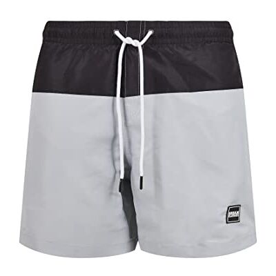 TB1026 Urban Classics M?skie szorty k?pielowe z blokiem, Lightasphalt/Black, L TB1026 Urban Classics M?skie szorty k?pielowe z blokiem, Lightasphalt/Black, L