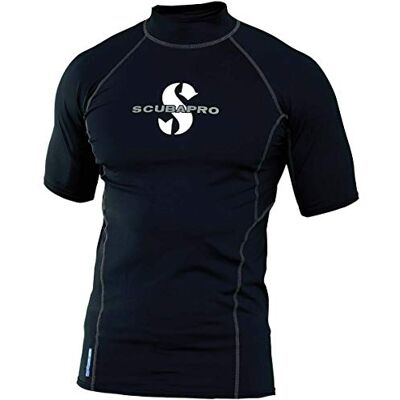 65.221.200 SCUBAPRO Męski kask Rashguard UPF 80 T-Flex, z krótkim rękawem, czarny, rozmiar: S 65.221.200 SCUBAPRO Męski kask Rashguard UPF 80 T-Flex, z krótkim rękawem, czarny, rozmiar: S