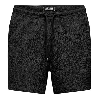 22028813 ONSTED Life SOLID Seersucker Swim NOOS, czarny, XXL 22028813 ONSTED Life SOLID Seersucker Swim NOOS, czarny, XXL