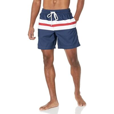 AE1671278-Blue-Large Amazon Essentials Men's Szybkoschnące kąpielówki 18 cm, Granatowy Czerwony Biały Pasek, L AE1671278-Blue-Large Amazon Essentials Men's Szybkoschnące kąpielówki 18 cm, Granatowy Czerwony Biały Pasek, L
