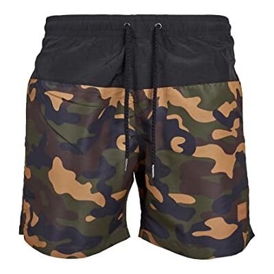 TB1026 Urban Classics Męskie kąpielówki blokowe szorty kąpielowe dla mężczyzn dostępne w ponad 20 kolorach, rozmiary XS 5XL, Blk/Woodcamo, 3XL TB1026 Urban Classics Męskie kąpielówki blokowe szorty kąpielowe dla mężczyzn dostępne w ponad 20 kolorach, rozmiary XS 5XL, Blk/Woodcamo, 3XL
