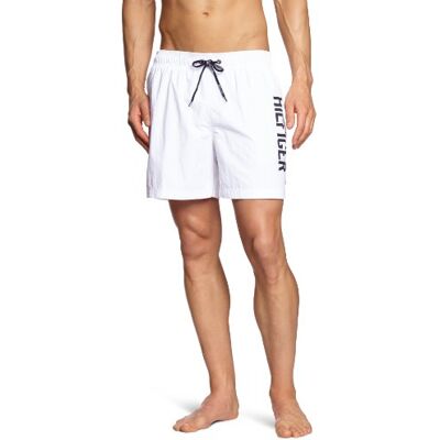 Tommy Hilfiger Męskie szorty kąpielowe Logo Trunk / 0P87828005, biały (100 Classic White), 54 Tommy Hilfiger Męskie szorty kąpielowe Logo Trunk / 0P87828005, biały (100 Classic White), 54