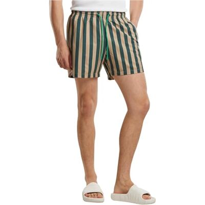 TB7347 Urban Classics Męskie kąpielówki w paski, seersucker, szorty kąpielowe w paski, szybkoschnące, rozmiary S-5XL, Bottlegreen/UnionBeige, 5XL TB7347 Urban Classics Męskie kąpielówki w paski, seersucker, szorty kąpielowe w paski, szybkoschnące, rozmiary S-5XL, Bottlegreen/UnionBeige, 5XL