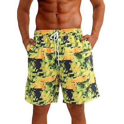 badehose männer riemot Kąpielówki męskie na lato, szorty do pływania, krótkie szorty plażowe, z kieszenią i gumowym ściągaczem, rozmiar XXL, żółty, XXL badehose männer riemot Kąpielówki męskie na lato, szorty do pływania, krótkie szorty plażowe, z kieszenią i gumowym ściągaczem, rozmiar XXL, żółty, XXL