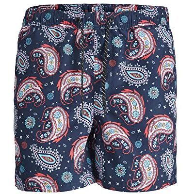 12240700 JACK & JONES Jpstfiji Jjswim Paisley Pls szorty kąpielowe męskie, granatowy blezer, 44 12240700 JACK & JONES Jpstfiji Jjswim Paisley Pls szorty kąpielowe męskie, granatowy blezer, 44
