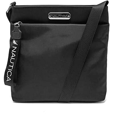 CN1183-001 Nautica Damska nylonowa mała torebka crossbody z regulowanym paskiem na ramię, na ramię, jeden rozmiar, Czarny, Rozmiar Uniwersalny CN1183-001 Nautica Damska nylonowa mała torebka crossbody z regulowanym paskiem na ramię, na ramię, jeden rozmiar, Czarny, Rozmiar Uniwersalny