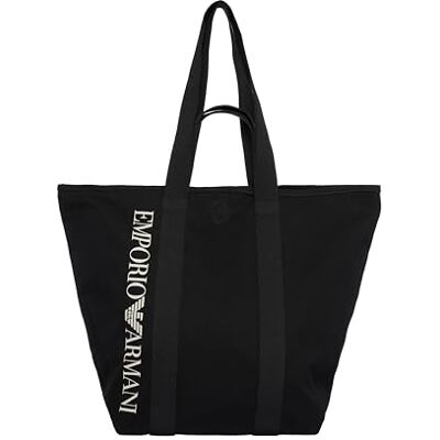 231795 Emporio Armani Unisex Logo torba plażowa na zakupy czarna, Czarny, Rozmiar uniwersalny 231795 Emporio Armani Unisex Logo torba plażowa na zakupy czarna, Czarny, Rozmiar uniwersalny