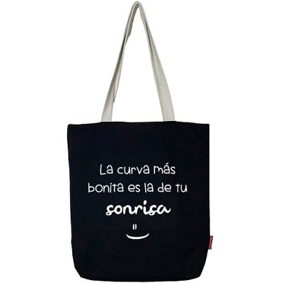 N-003-LACURVA Econanos Hellobags2019 płócienna i plażowa torba na zakupy, 38 cm, czarna (NEGRO) N-003-LACURVA Econanos Hellobags2019 płócienna i plażowa torba na zakupy, 38 cm, czarna (NEGRO)