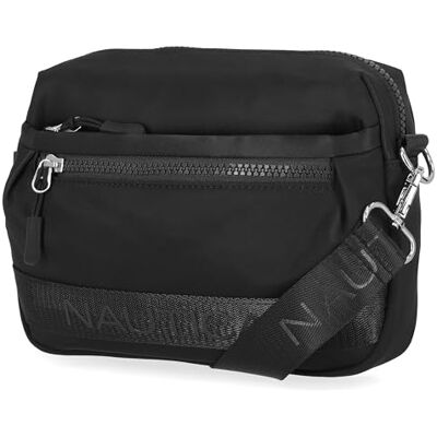 CN2554/N08A Nautica Damska nylonowa torba crossbody z regulowanym paskiem na ramię, czarny odcień, jeden rozmiar CN2554/N08A Nautica Damska nylonowa torba crossbody z regulowanym paskiem na ramię, czarny odcień, jeden rozmiar