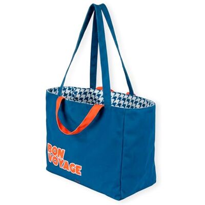 ABE2611088 Fisura – Oryginalna torba plażowa „Bon voyage”. Duża dwustronna torba plażowa w niebieską kratę. Bawełniana damska tote bag XXL. Torba materiałowa na podróż, zakupy lub plażę. ABE2611088 Fisura – Oryginalna torba plażowa „Bon voyage”. Duża dwustronna torba plażowa w niebieską kratę. Bawełniana damska tote bag XXL. Torba materiałowa na podróż, zakupy lub plażę.