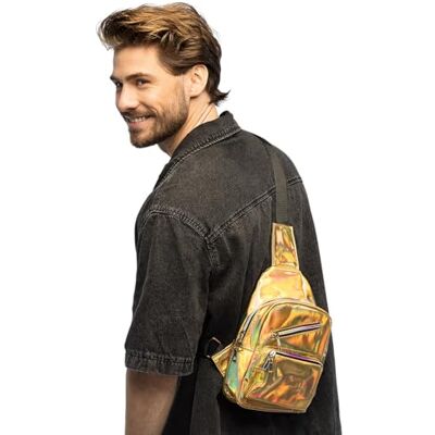 36041 Boland regulowana holograficzna torba crossbody, błyszcząca torba na ramię w metalicznym stylu na karnawał, festiwal i imprezę tematyczną 36041 Boland regulowana holograficzna torba crossbody, błyszcząca torba na ramię w metalicznym stylu na karnawał, festiwal i imprezę tematyczną