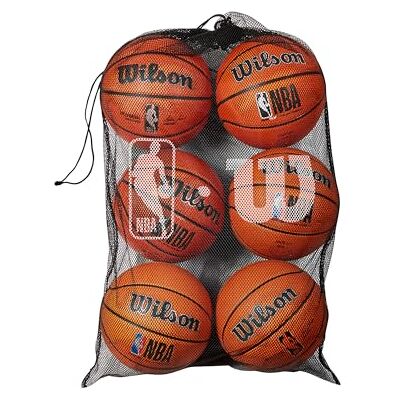 WTBA70030 WILSON Torba do koszykówki NBA Mesh mieści 6 piłek, Czarny, Jeden rozmiar, Torba siatkowa NBA 6 Ball WTBA70030 WILSON Torba do koszykówki NBA Mesh mieści 6 piłek, Czarny, Jeden rozmiar, Torba siatkowa NBA 6 Ball