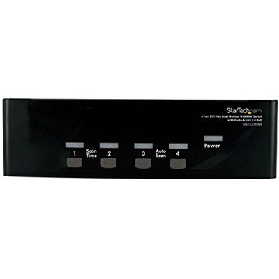 StarTech . com 4-portowy przełącznik KVM USB i podwójny ekran DVI/VGA z dźwiękiem i koncentratorem USB 2.0 przełącznik klawiatury myszy (SV431DDVDUA) StarTech . com 4-portowy przełącznik KVM USB i podwójny ekran DVI/VGA z dźwiękiem i koncentratorem USB 2.0 przełącznik klawiatury myszy (SV431DDVDUA)