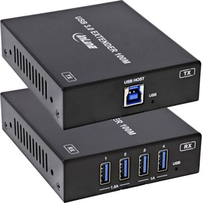 InLine Przedłużacz USB 3.2, Cat.6, 100 m, 5 Gb/s, PoC, RS232 USB 3.2 Gen.1 do 100 m, 5 Gb/s, Cat.6a, PoC, RS232, FSYNC, 4 porty USB InLine Przedłużacz USB 3.2, Cat.6, 100 m, 5 Gb/s, PoC, RS232 USB 3.2 Gen.1 do 100 m, 5 Gb/s, Cat.6a, PoC, RS232, FSYNC, 4 porty USB