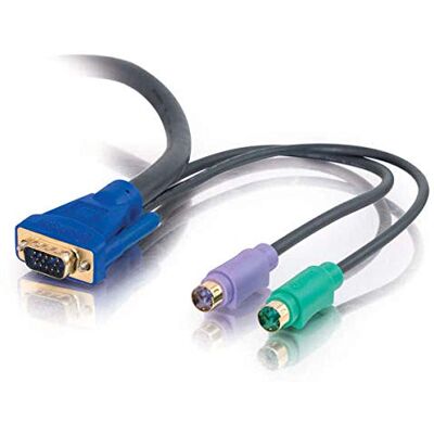 C2G 2 m ULTIMA-Series 3 w 1 uniwersalny KVM HD15 męski kabel rozdzielający VGA do 2 x męski PS/2 C2G 2 m ULTIMA-Series 3 w 1 uniwersalny KVM HD15 męski kabel rozdzielający VGA do 2 x męski PS/2