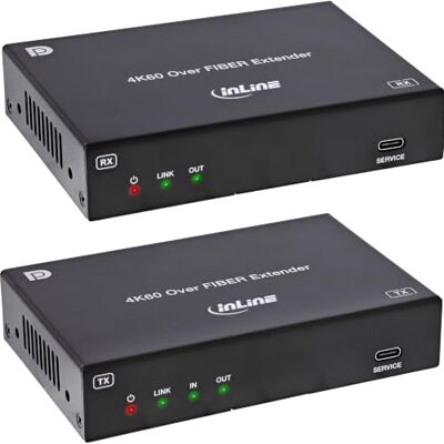 InLine Przedłużacz światłowodowy DisplayPort 4K 60Hz KVM jednomodowy 10 km Światłowód DisplayPort do 10 km, 4K 60 Hz, USB KVM, jednomodowy, pętla HDMI, moduły SFP+ w zestawie InLine Przedłużacz światłowodowy DisplayPort 4K 60Hz KVM jednomodowy 10 km Światłowód DisplayPort do 10 km, 4K 60 Hz, USB KVM, jednomodowy, pętla HDMI, moduły SFP+ w zestawie