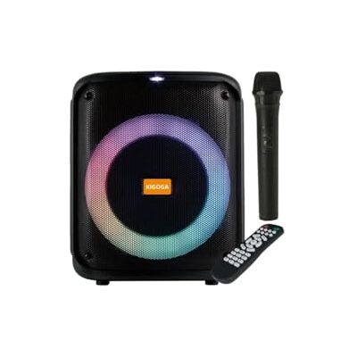 KIGOGA KG-A8013 głośnik Bluetooth z efektami świetlnymi, bezprzewodowy mikrofon, radio, funkcja karaoke i pilot zdalnego sterowania, wbudowany akumulator KIGOGA KG-A8013 głośnik Bluetooth z efektami świetlnymi, bezprzewodowy mikrofon, radio, funkcja karaoke i pilot zdalnego sterowania, wbudowany akumulator