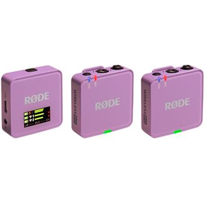 RØDE Wireless GO (Gen 3) – Kompaktowy mikrofon bezprzewodowy – Krystaliczna jakość dźwięku, nagrywanie 32-bitowe Float, automatyczna kontrola poziomu, do telefonów, kamer i komputerów (Liliowy) RØDE Wireless GO (Gen 3) – Kompaktowy mikrofon bezprzewodowy – Krystaliczna jakość dźwięku, nagrywanie 32-bitowe Float, automatyczna kontrola poziomu, do telefonów, kamer i komputerów (Liliowy)
