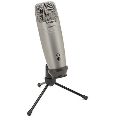 Samson C01U Pro USB Studio Condenser Microphone with a Headphone Output for Zero-Latency Monitoring Silver Samson C01U Pro USB Studio Condenser Microphone with a Headphone Output for Zero-Latency Monitoring Silver