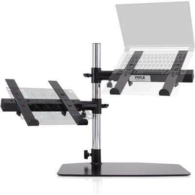 Pyle Stojak Podwójny Na Laptopy, Na Biurko, Ergonomiczny, Regulowana Wysokość, Ramię, Idealny Dla Mieszalników DJ, Sprzętu Audio, Stacji Roboczych I Graczy Pyle Stojak Podwójny Na Laptopy, Na Biurko, Ergonomiczny, Regulowana Wysokość, Ramię, Idealny Dla Mieszalników DJ, Sprzętu Audio, Stacji Roboczych I Graczy