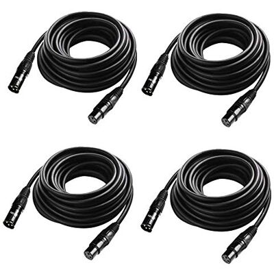 JLPOW Elastyczny kabel DMX o długości 7,6 m, pozłacany 3-pinowy sygnał XLR męski na żeński przewód DMX, najlepszy do oświetlenia scenicznego DJ-a, światło parowe (4 sztuki) JLPOW Elastyczny kabel DMX o długości 7,6 m, pozłacany 3-pinowy sygnał XLR męski na żeński przewód DMX, najlepszy do oświetlenia scenicznego DJ-a, światło parowe (4 sztuki)