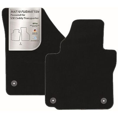 MAT10 – Silver-Line: VW Caddy Transporter rok produkcji 2007-01 – 2015-05 dywaniki samochodowe, welurowe, jakość premium, 4-częściowy, czarne, gwarantowane dopasowanie MAT10 – Silver-Line: VW Caddy Transporter rok produkcji 2007-01 – 2015-05 dywaniki samochodowe, welurowe, jakość premium, 4-częściowy, czarne, gwarantowane dopasowanie