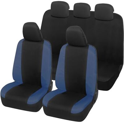 Auto Accessori Lupex Pokrowce na siedzenia samochodowe kompatybilne z Panda Seconda 169 i 319 Series, tkanina poliestrowa bawełna, kompletny zestaw (czarny ciemnoniebieski z pełnym oparciem) Auto Accessori Lupex Pokrowce na siedzenia samochodowe kompatybilne z Panda Seconda 169 i 319 Series, tkanina poliestrowa bawełna, kompletny zestaw (czarny ciemnoniebieski z pełnym oparciem)